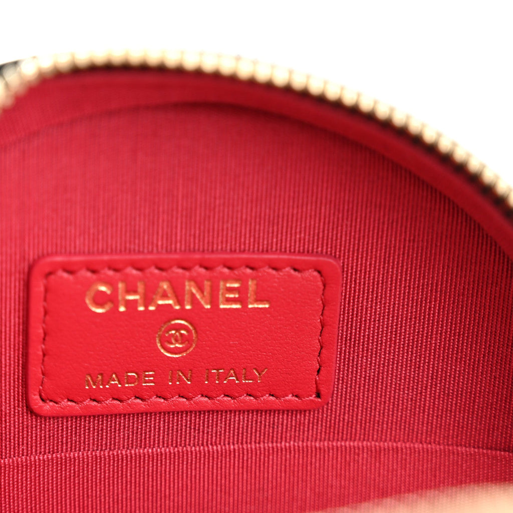 Chanel Lambskin Quilted Chain Around CC Round Clutch With Chain Black