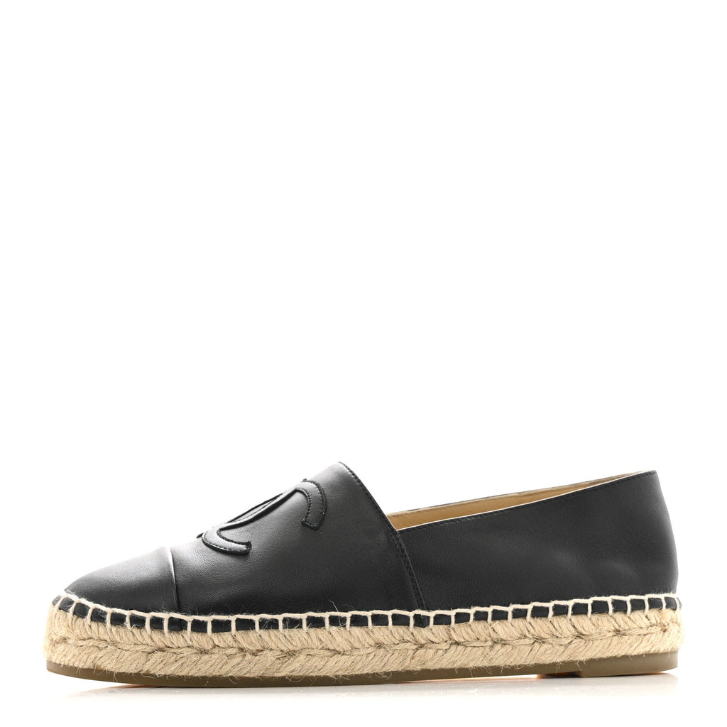 Lambskin CC Espadrilles 36 Black