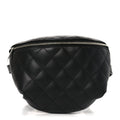 Chanel Calfskin Quilted Uniform Waist Belt Bag Black