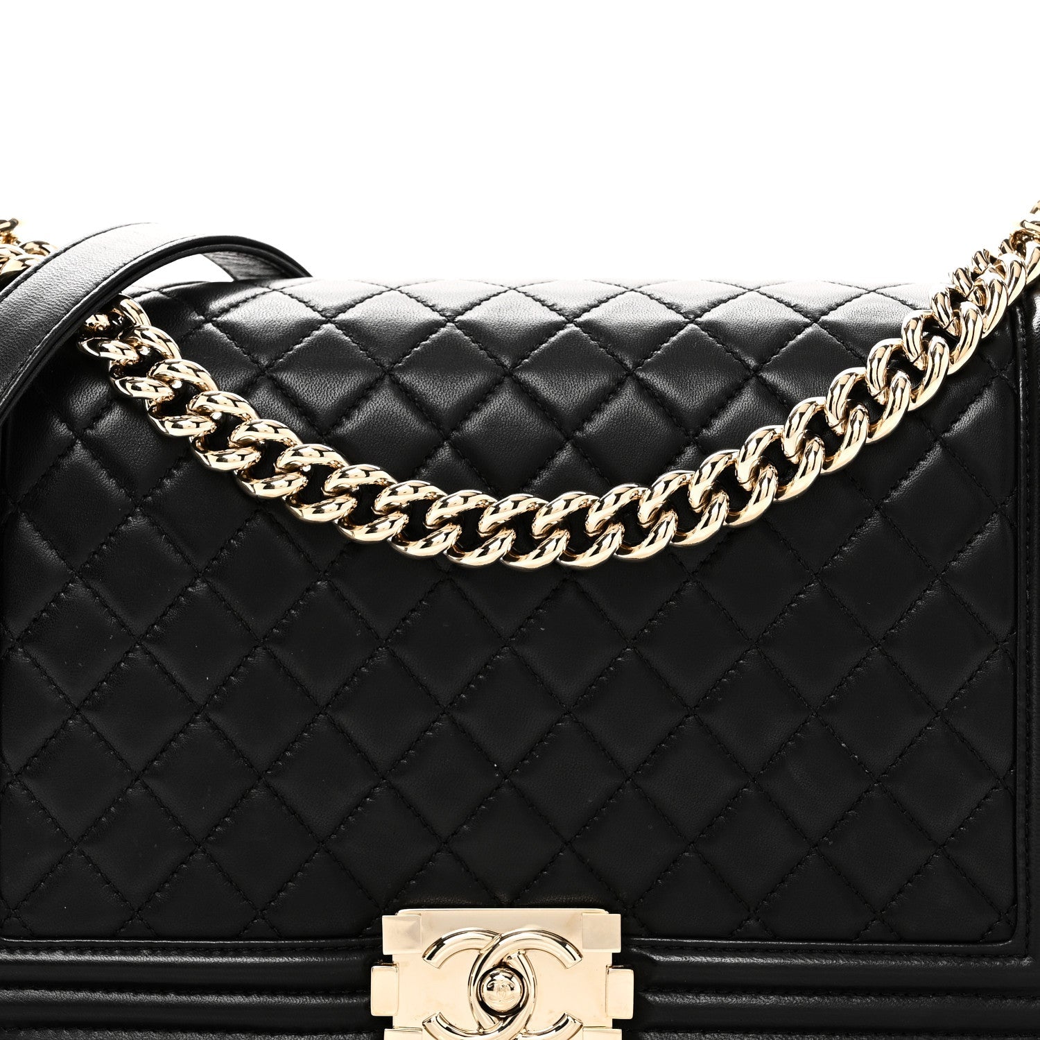 Chanel Lambskin Quilted New Medium Boy Flap Black