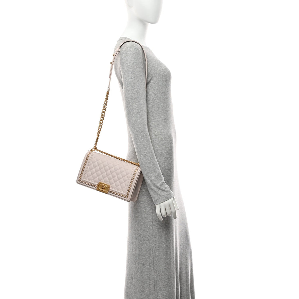 Chanel Caviar Quilted Chain Around Medium Boy Flap Light Purple