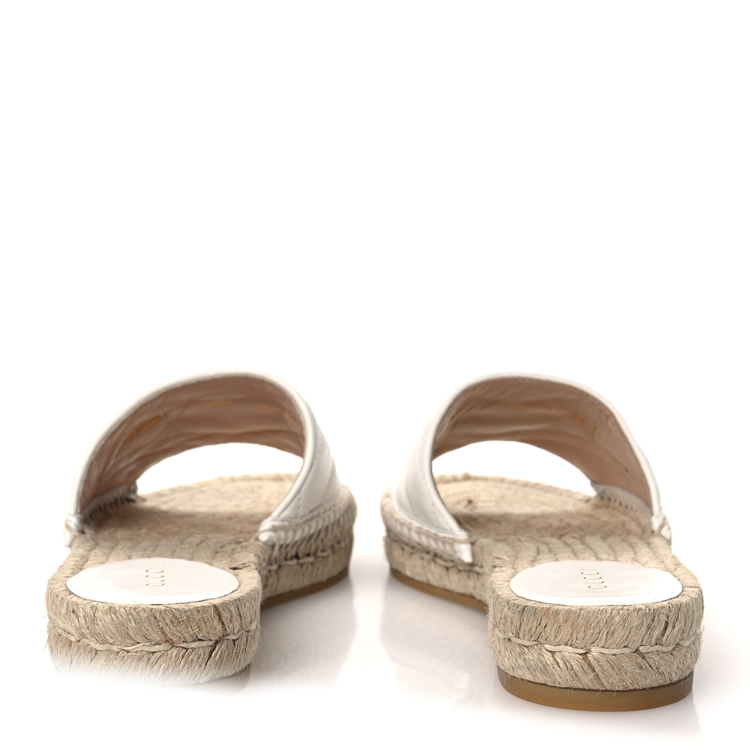 Gucci Nappa Matelasse GG Marmont Espadrille Slide Sandals 35 Great White