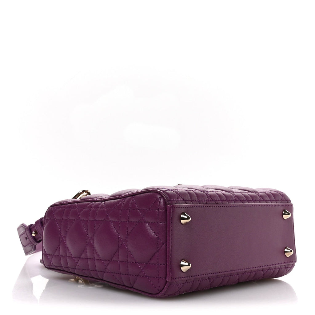Christian Dior Lambskin Cannage Small My ABCDior Lady Dior Purple