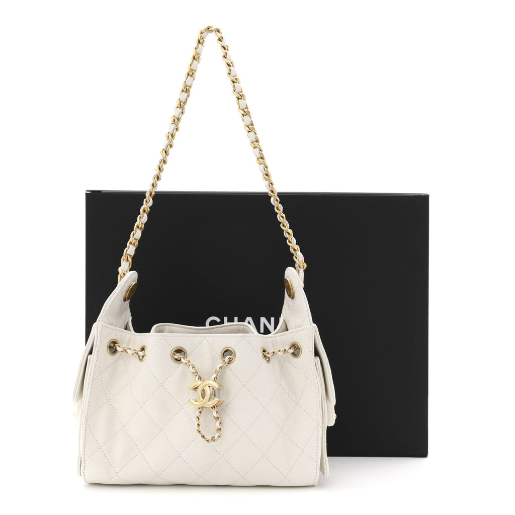 Chanel Caviar Quilted Mini Chanel 25 Handbag White