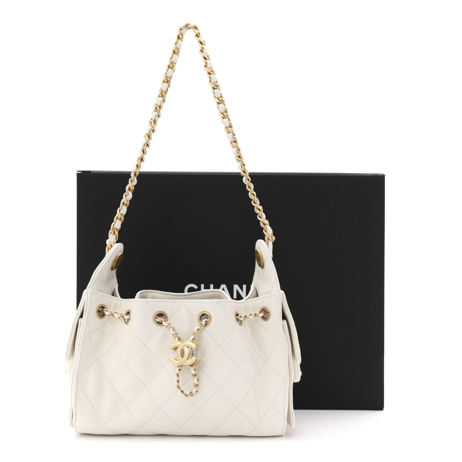 Chanel Caviar Quilted Mini Chanel 25 Handbag White