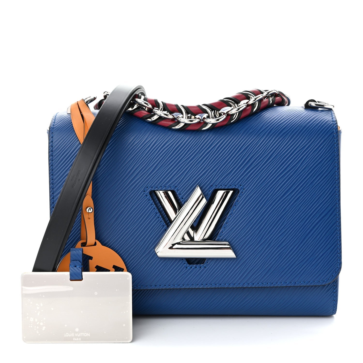 Louis Vuitton Epi Twist Braided Strap Shoulder Bag MM Bleu Roi