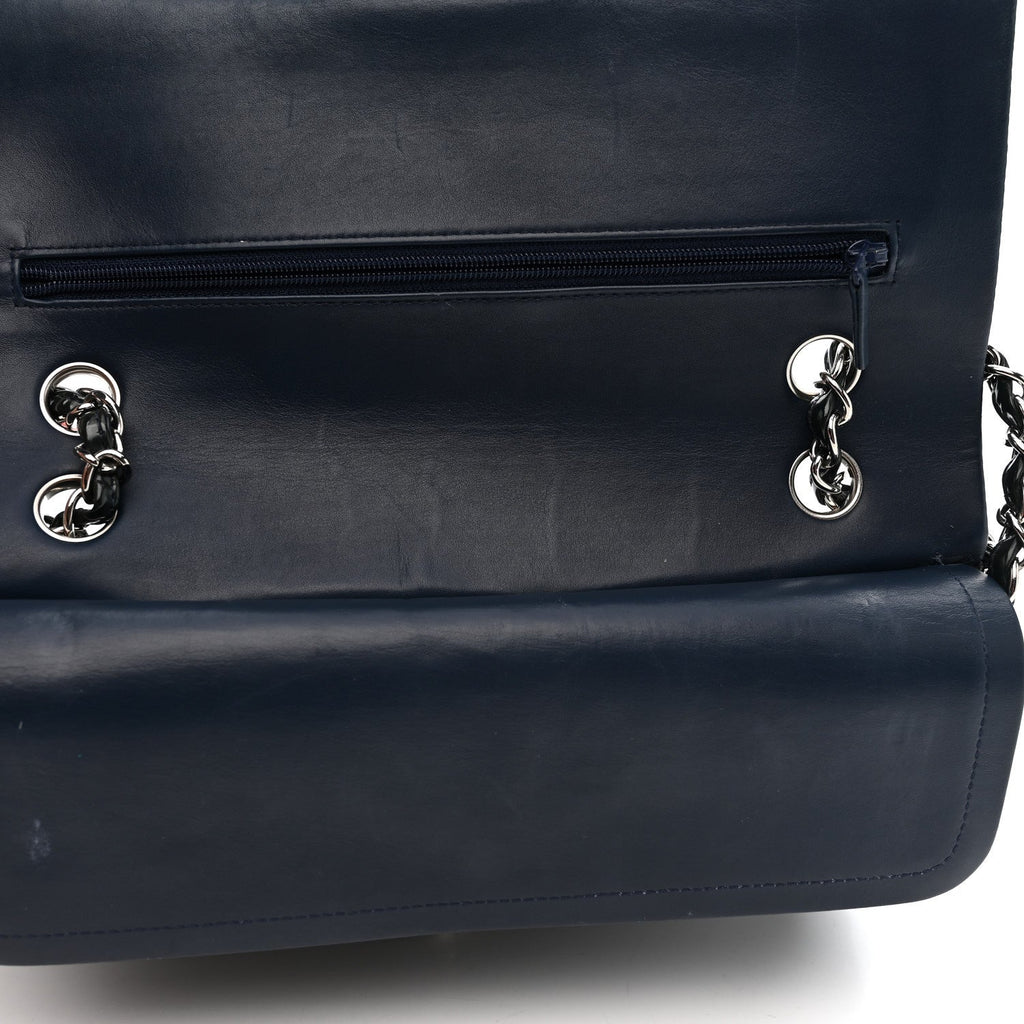 Chanel Patent Quilted Medium Double Flap Blue