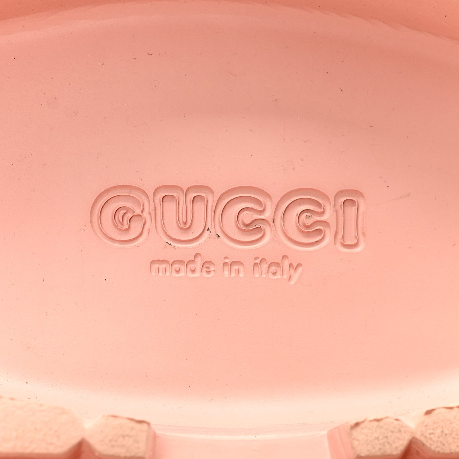 Gucci Rubber GG Monogram Perforated Elea Platform 55mm Lug Sole Sandals 41 Peachy Chic