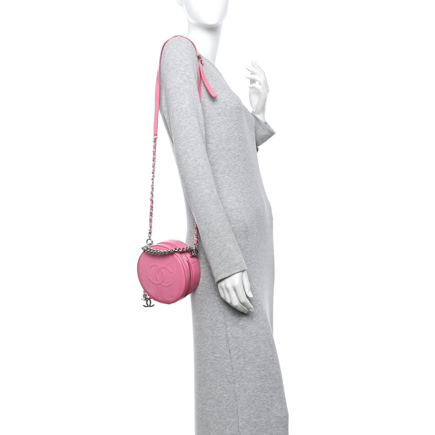 Chanel Glazed Calfskin Round As Earth Evening Bag Pink