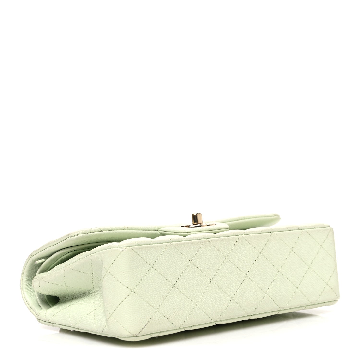 Chanel Caviar Quilted Small Double Flap Light Green