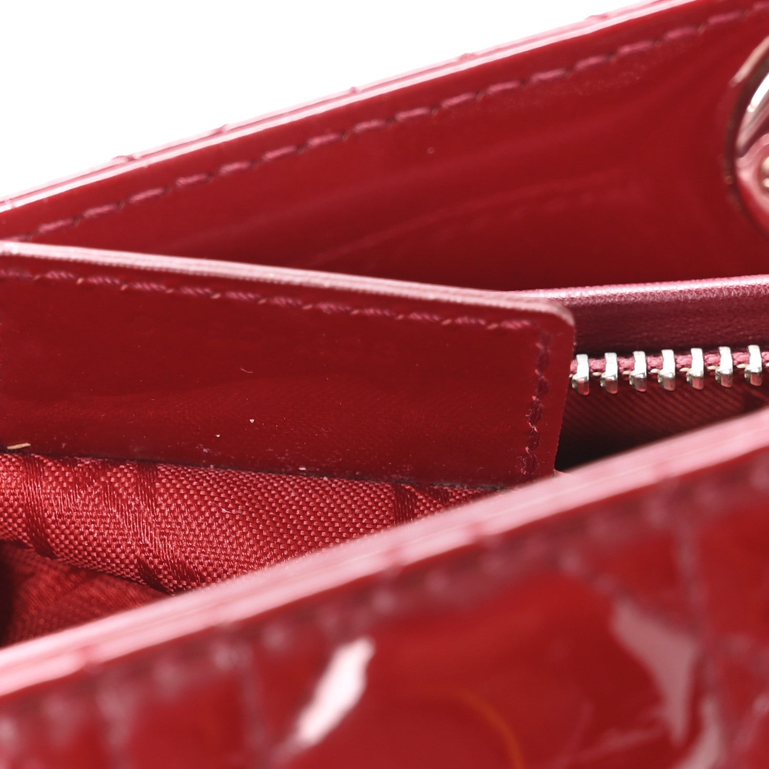 Christian Dior Patent Cannage Medium Lady Dior Red