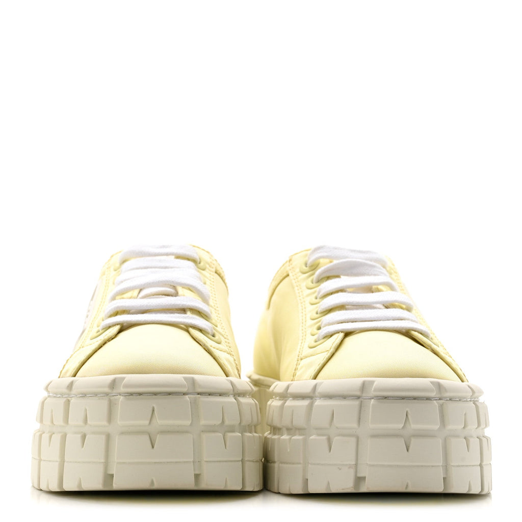 Prada Re-Nylon Gabardine Triangle Logo Double Wheel 50mm Sneakers 38 Narciso