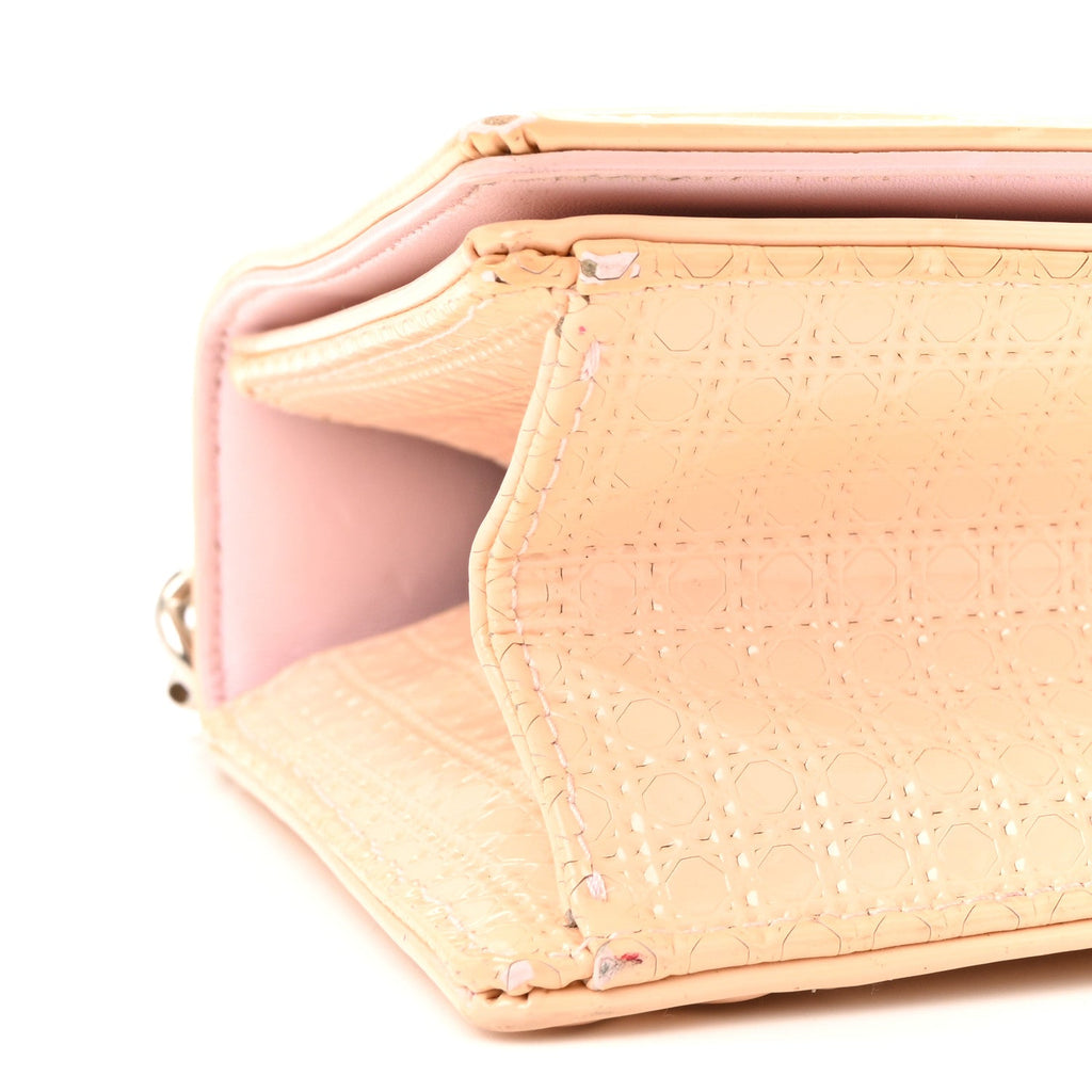 Christian Dior Patent Micro-Cannage Small Diorama Flap Bag Rose