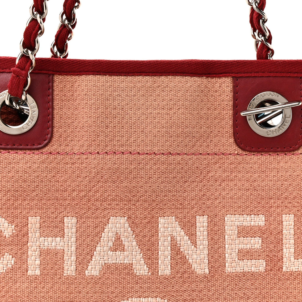 Chanel Canvas Mini Deauville Tote Red