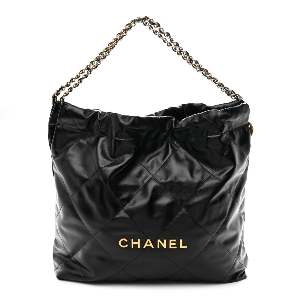 Chanel Shiny Calfskin Quilted Chanel 22 Black