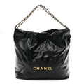 Chanel Shiny Calfskin Quilted Chanel 22 Black