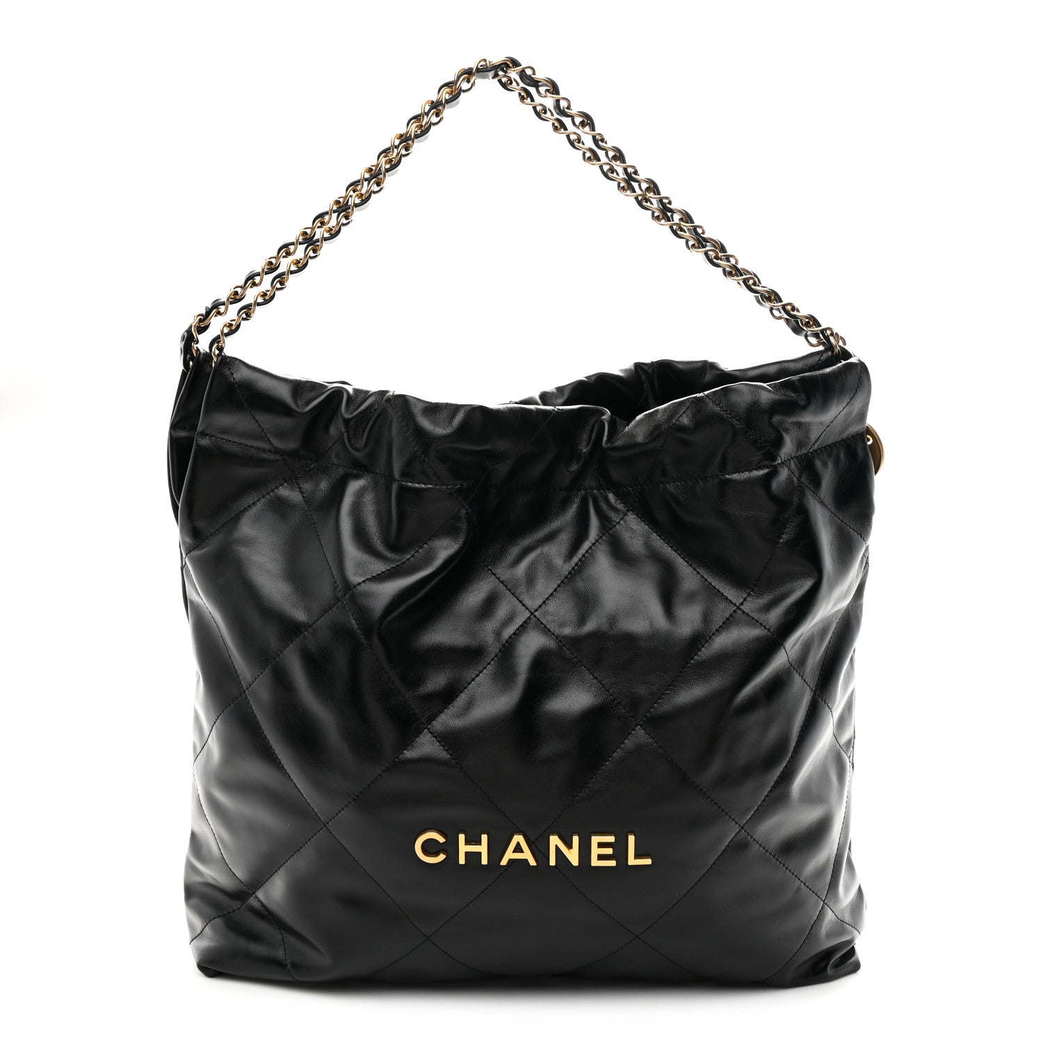 Chanel Shiny Calfskin Quilted Chanel 22 Black