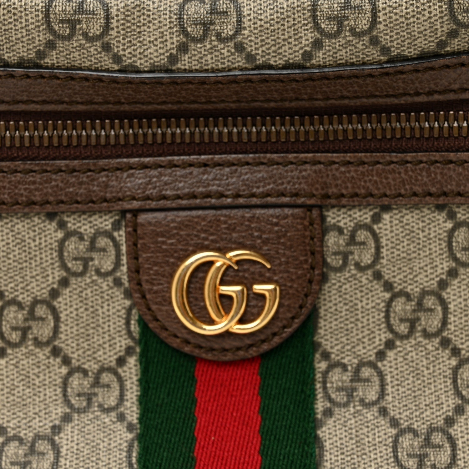Gucci Soft GG Supreme Monogram Medium Ophidia Belt Bag Dark Brown