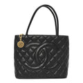 Chanel Caviar Quilted Medallion Tote Black