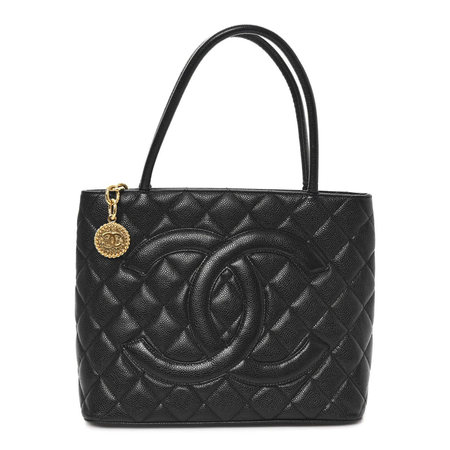 Chanel Caviar Quilted Medallion Tote Black