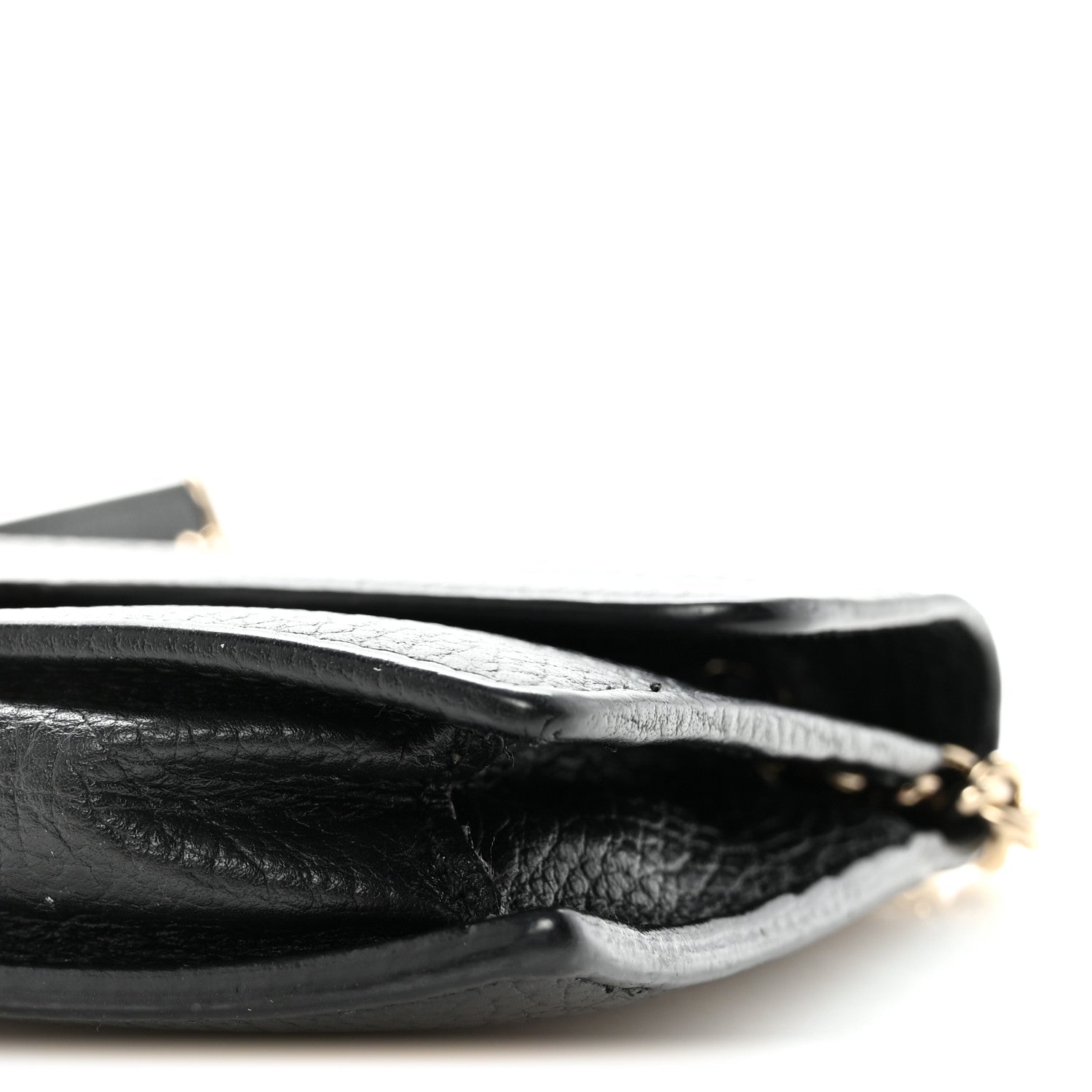 Gucci Dollar Calfskin Interlocking G Chain Wallet Black