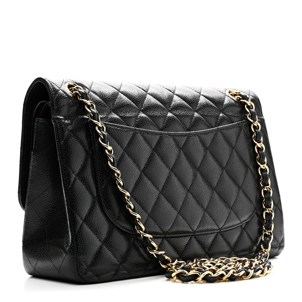 Chanel Caviar Quilted Jumbo Double Flap Black
