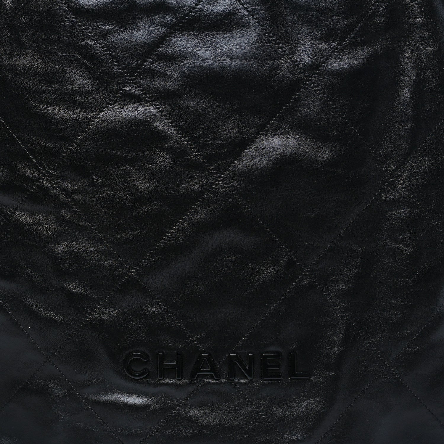 Chanel Shiny Calfskin Quilted Chanel 22 Backpack So Black