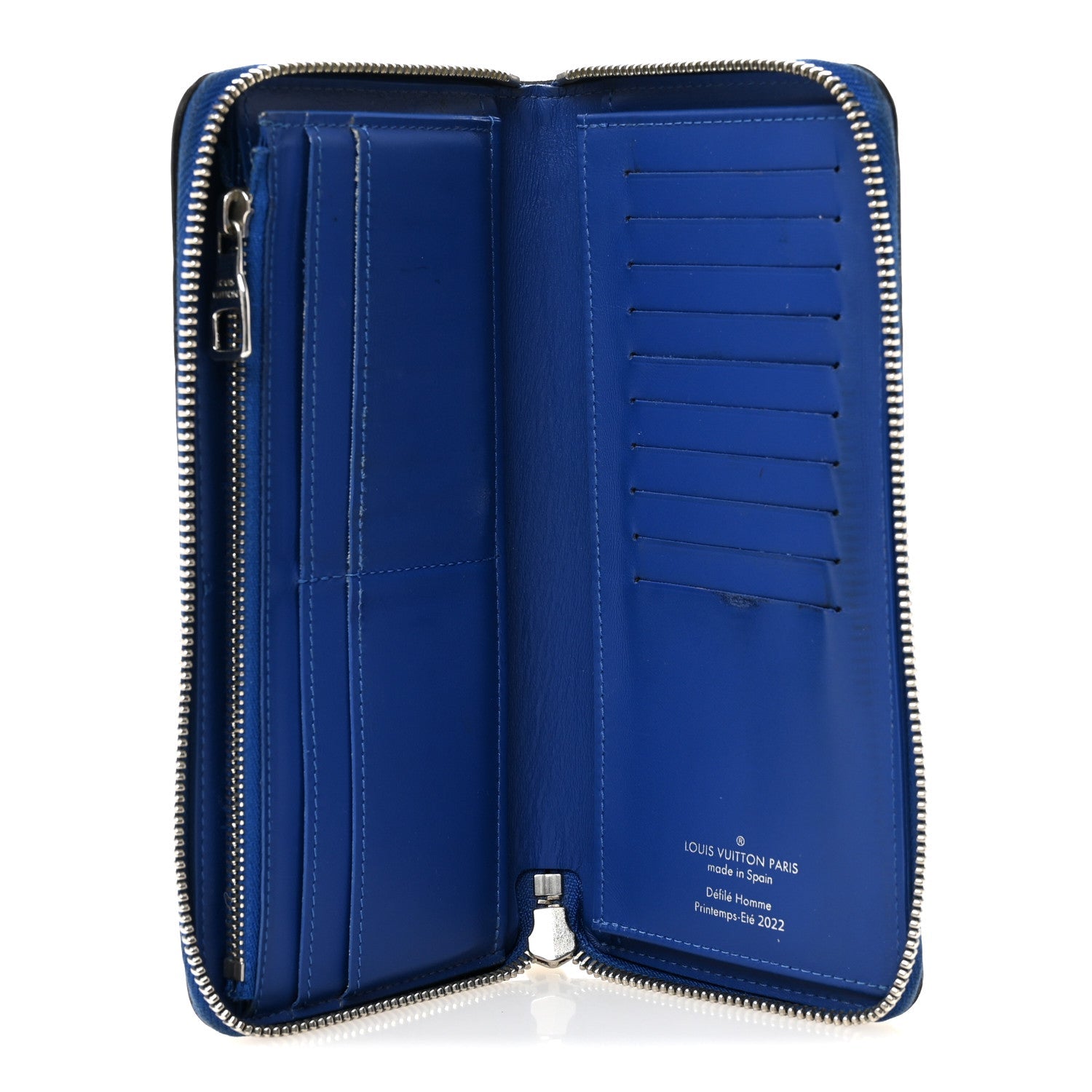 Louis Vuitton Taurillon Illusion Zippy Vertical Wallet Bleu Rose