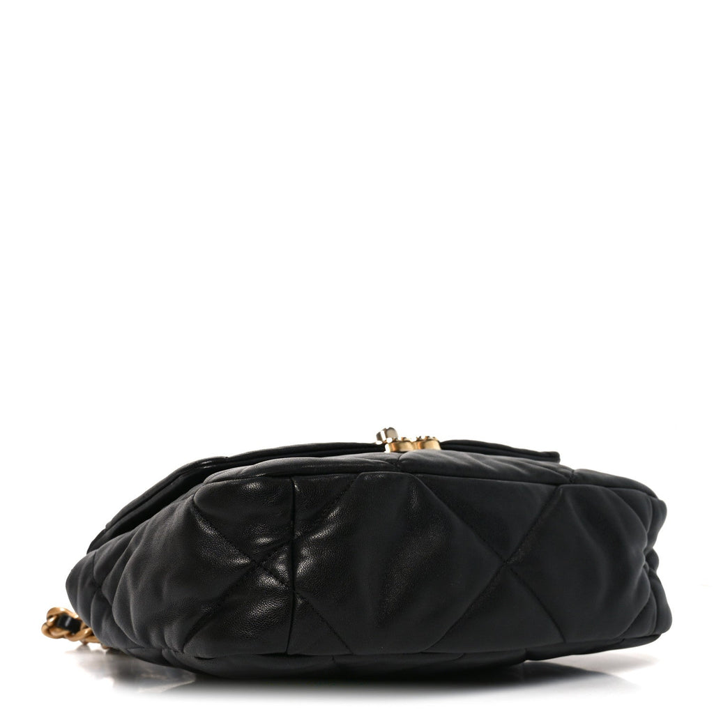 Chanel Lambskin Quilted Medium Chanel 19 Flap Black