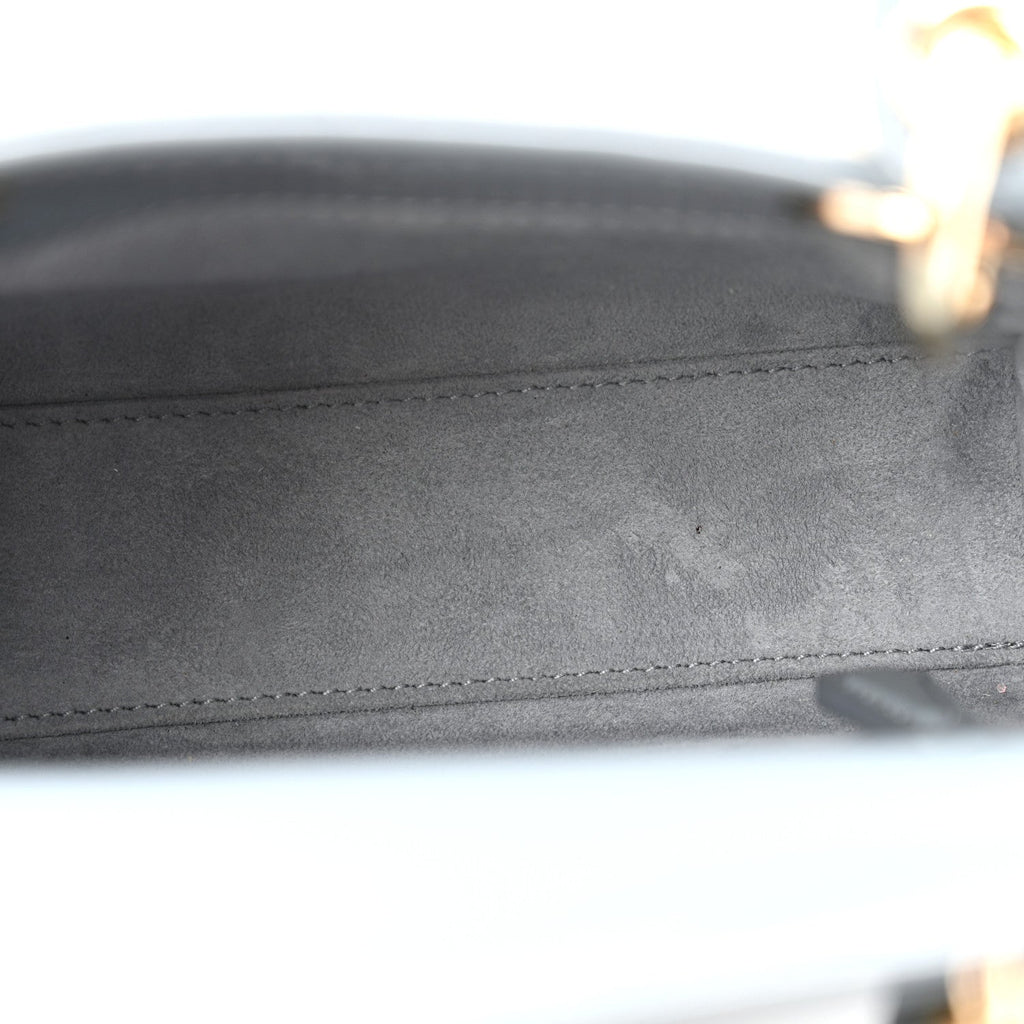 Christian Dior Patent Cannage Mini Lady Dior Grey Stone