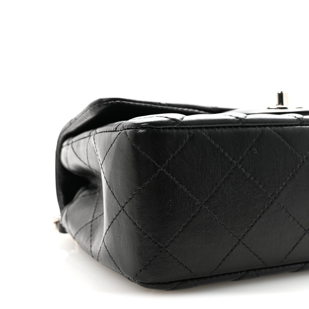 Chanel Lambskin Quilted Mini Rectangular Flap Black