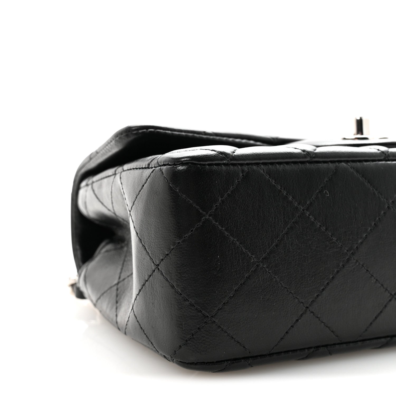 Chanel Lambskin Quilted Mini Rectangular Flap Black