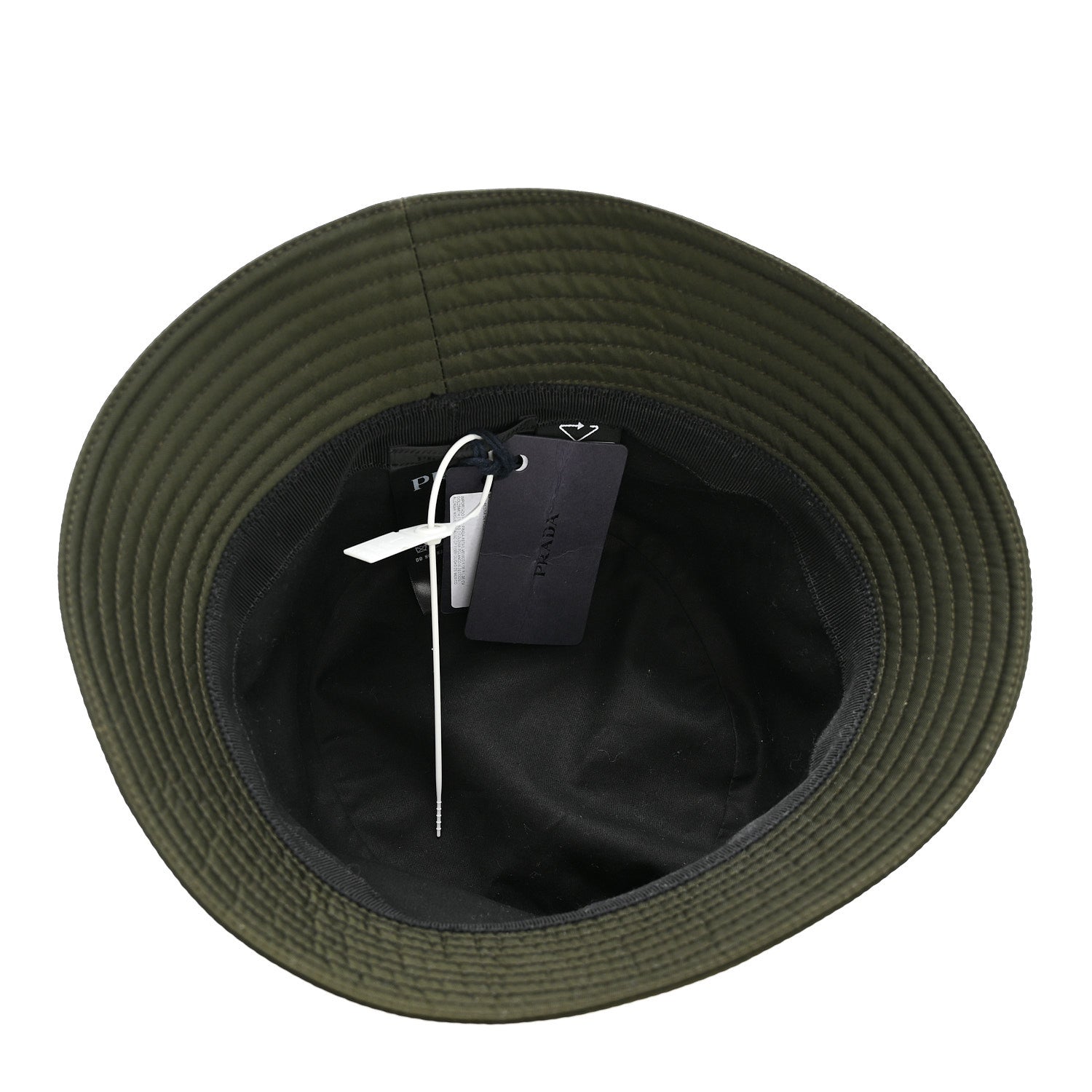 Prada Re-Nylon Metal Triangle Logo Mens Bucket Hat S Tundra
