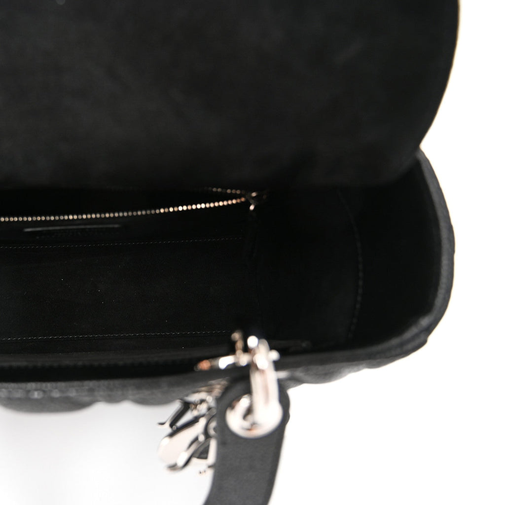 Christian Dior Grained Calfskin Cannage Medium Lady Dior Black