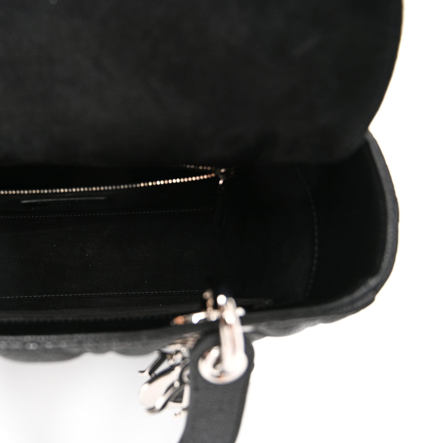 Christian Dior Grained Calfskin Cannage Medium Lady Dior Black