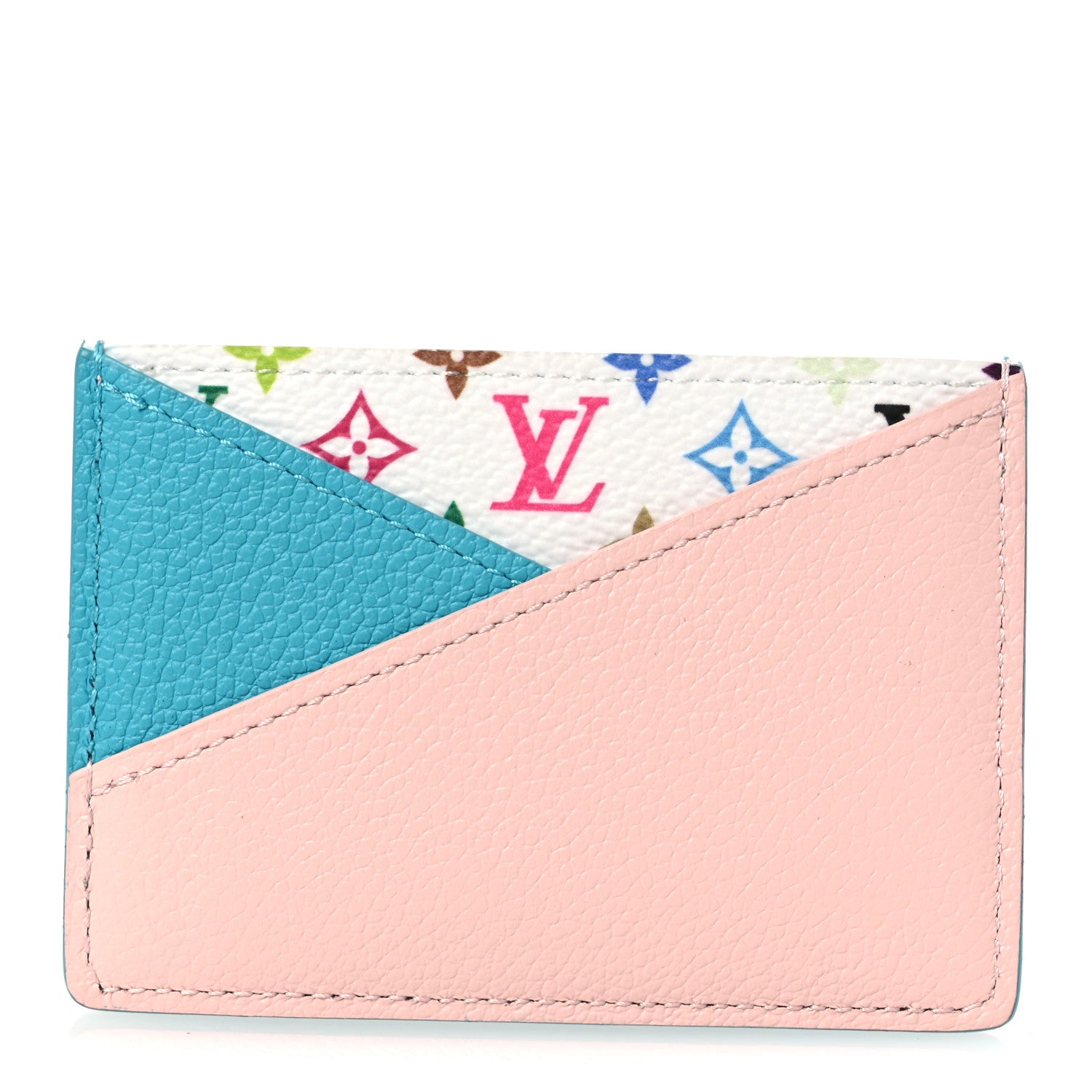 Louis Vuitton LV X TM Monogram Multicolor Criss-Cross Card Holder Kabira Blue Rose