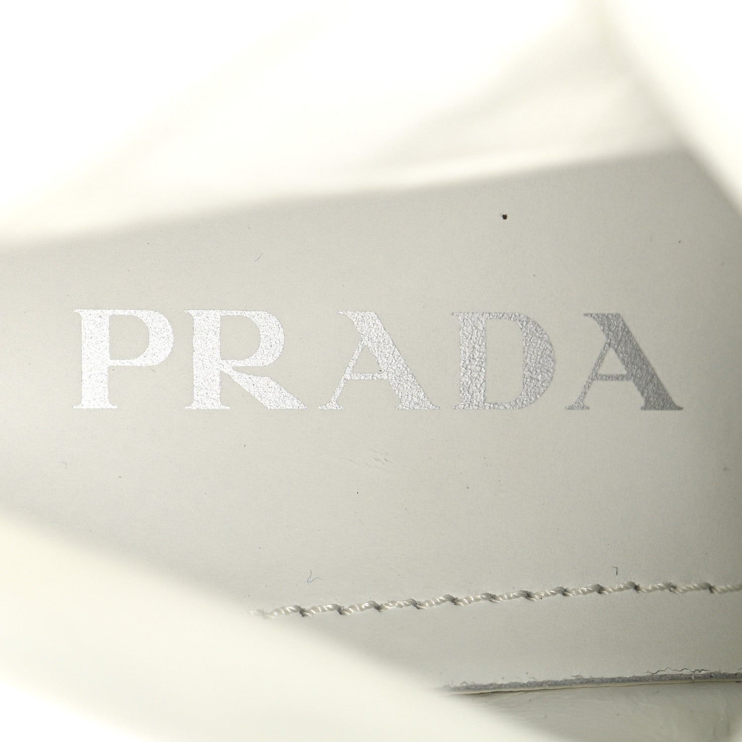 Prada Spazzolato Rois Re-Nylon Metal Triangle Logo Monolith Pouch Pocket 55mm Boots 40.5 White