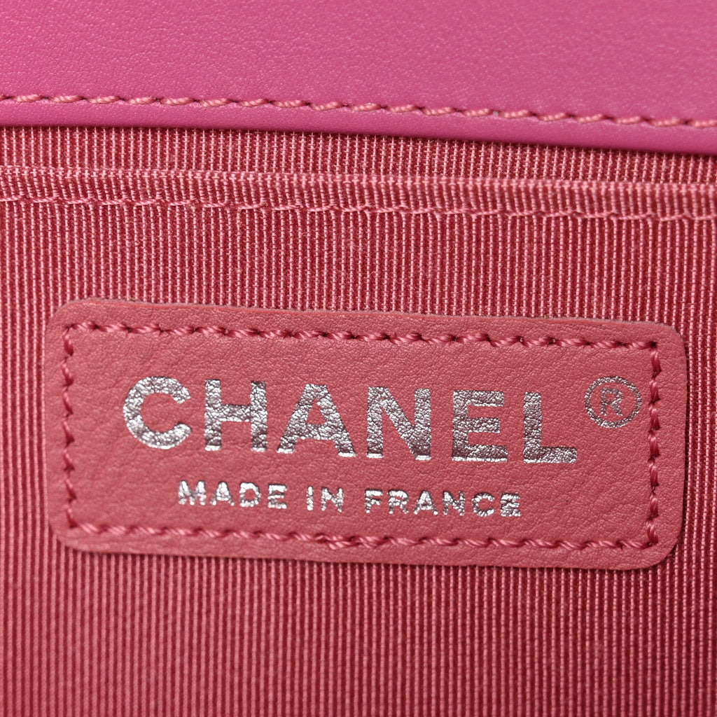 Chanel Patent Tweed Medium Boy Flap Fuchsia