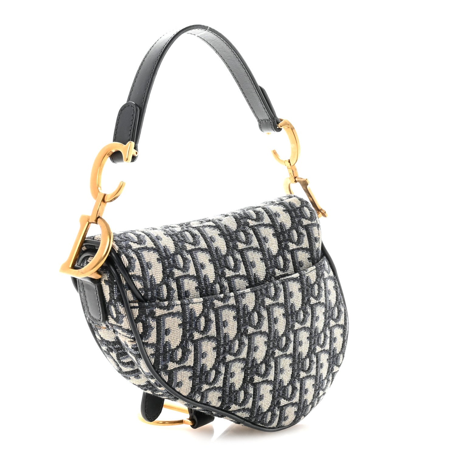 Christian Dior Oblique Mini Saddle Bag Blue