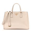 Prada Saffiano Lux Medium Galleria Double Zip Tote Talco
