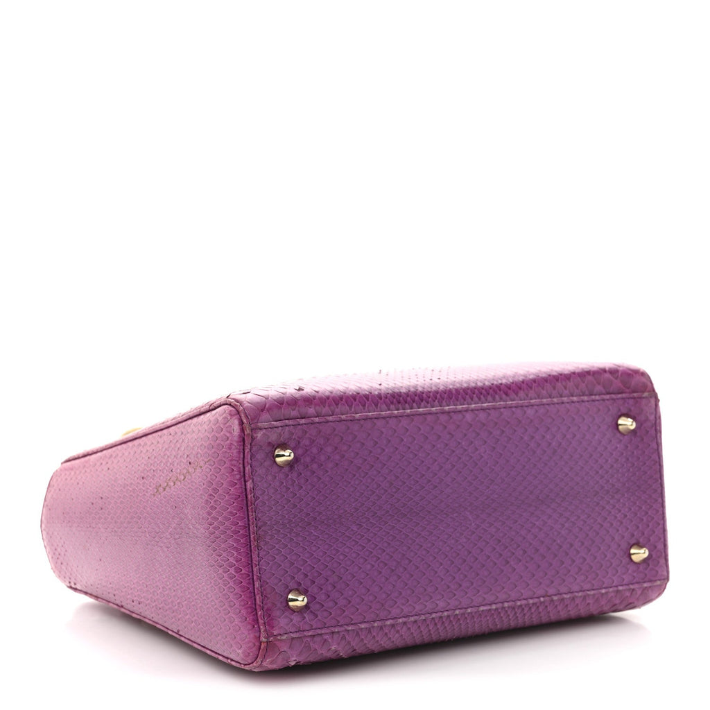 Christian Dior Snakeskin Medium Lady Dior Purple