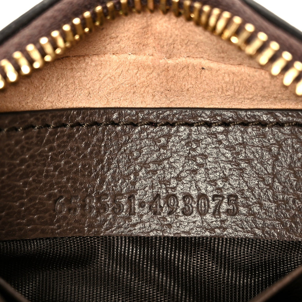 Gucci GG Supreme Monogram Textured Calfskin Web Mini Ophidia Half Moon Hobo Beige Ebony New Acero