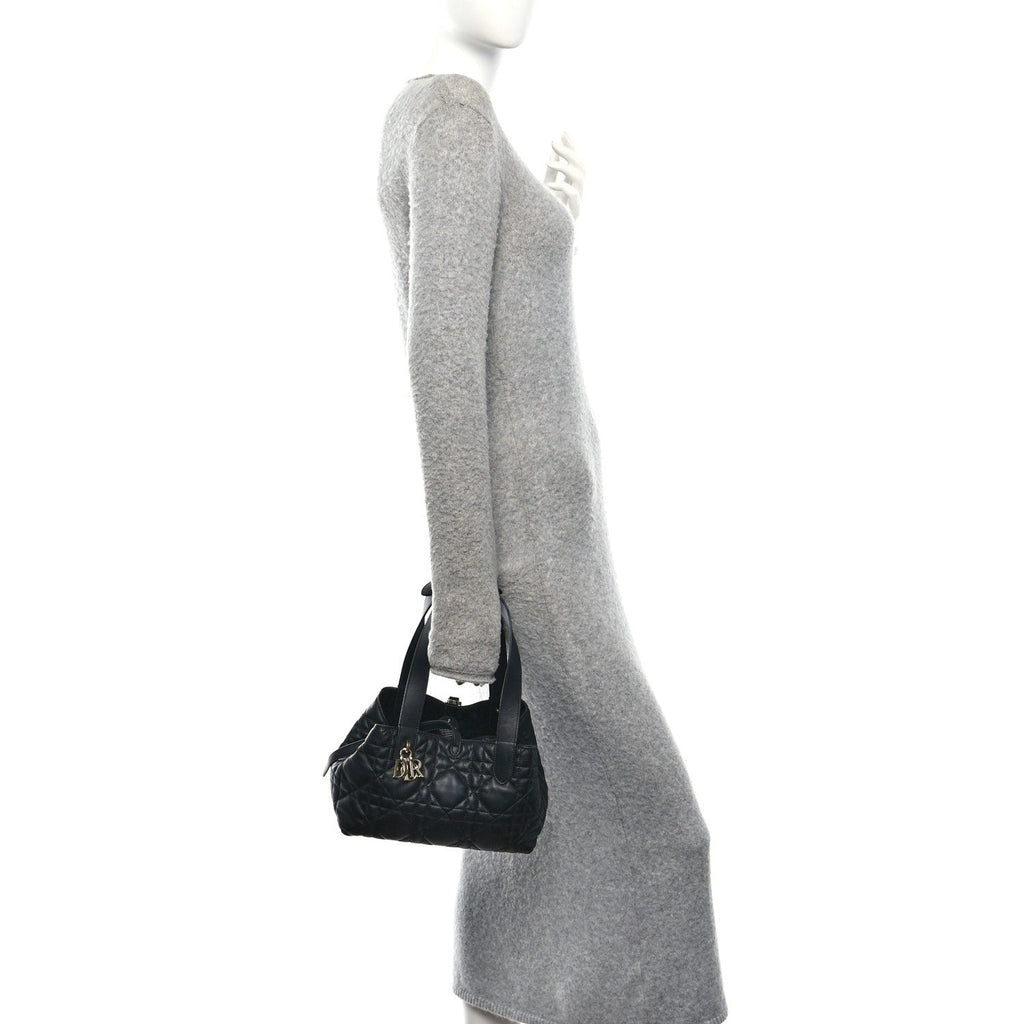 Christian Dior Calfskin Macrocannage Small Toujours Black