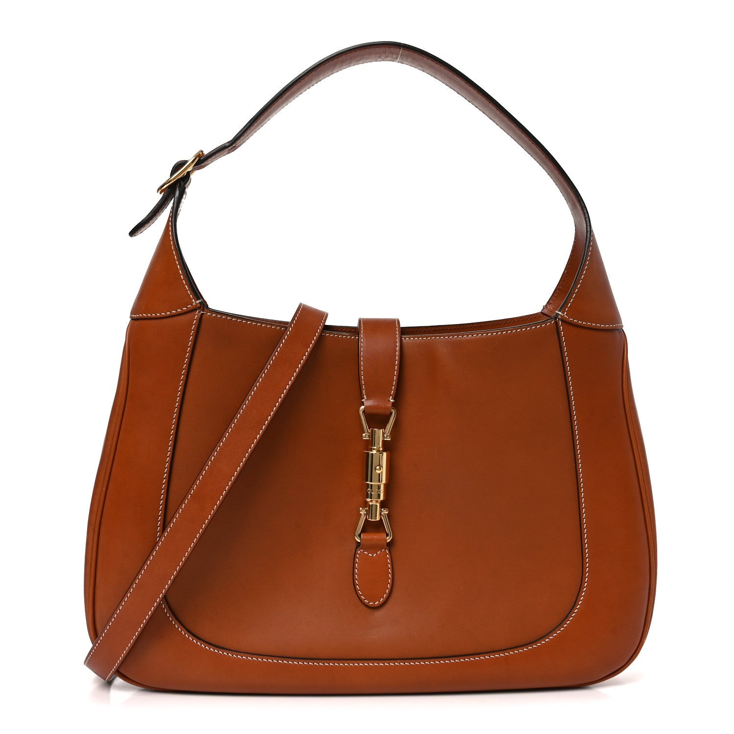 Gucci Calfskin Medium Jackie 1961 Hobo Harness Brown