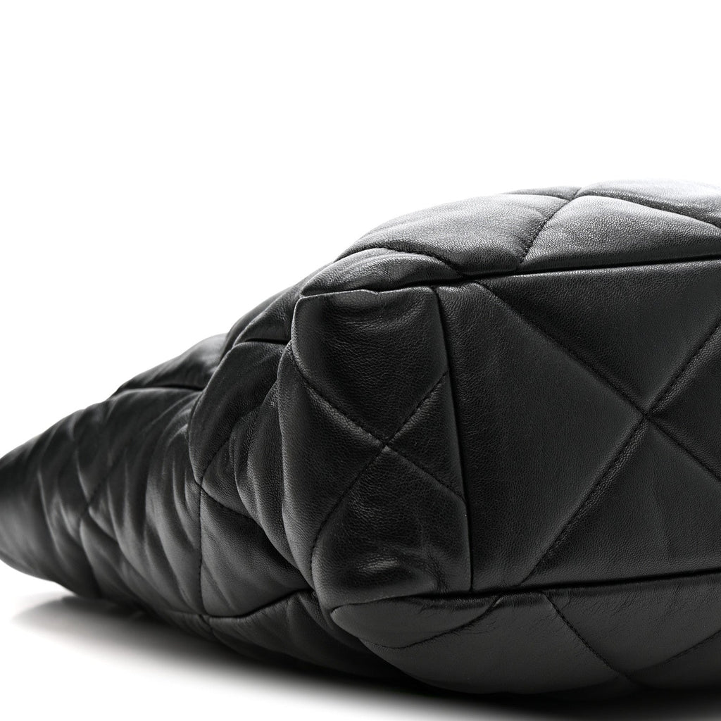 Chanel Lambskin Quilted Chanel 19 Shopping Bag Black