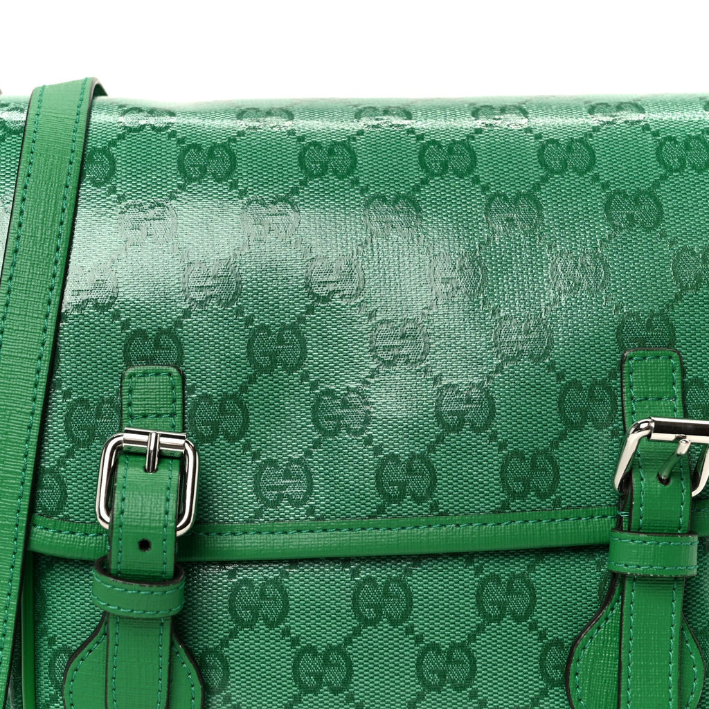 Gucci Monogram GG Childrens Messenger Bag Green