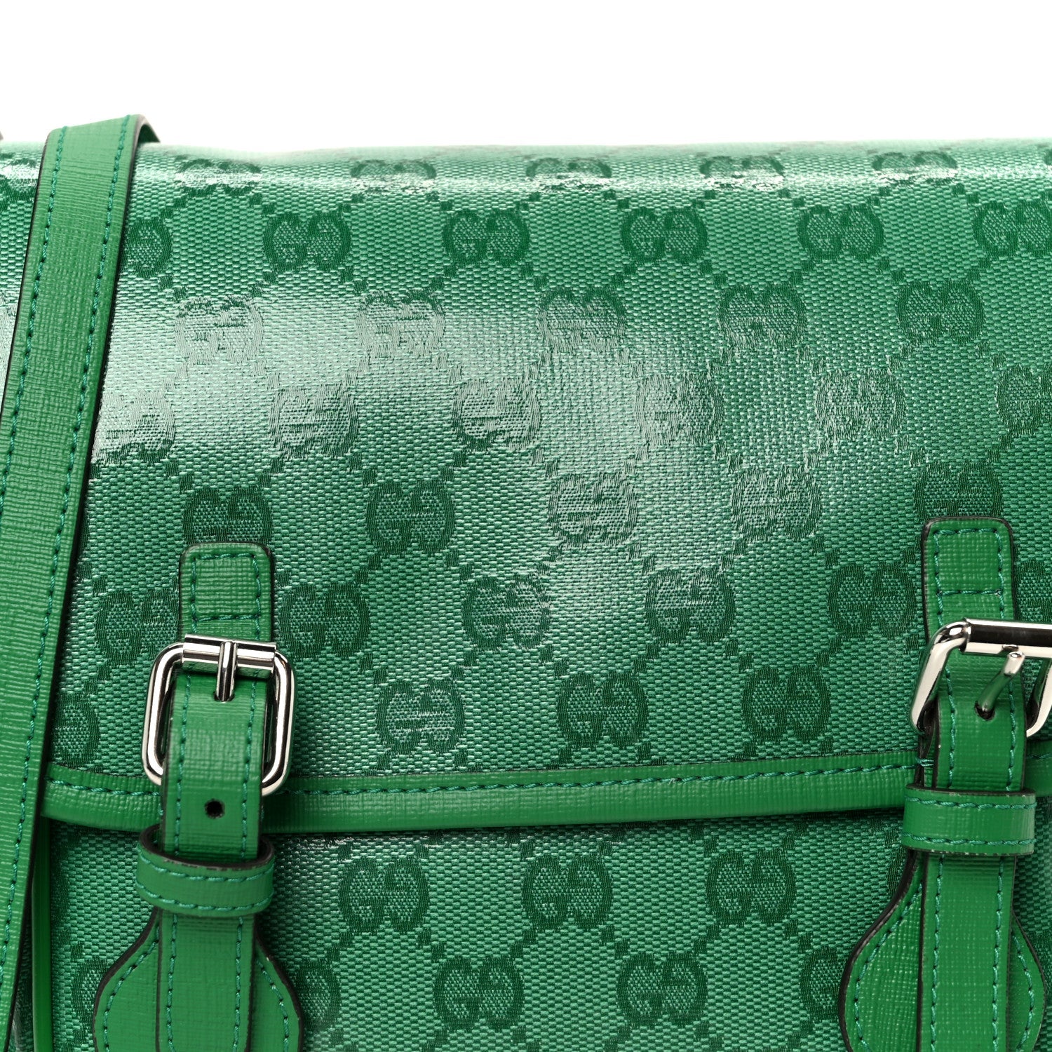 Gucci Monogram GG Childrens Messenger Bag Green