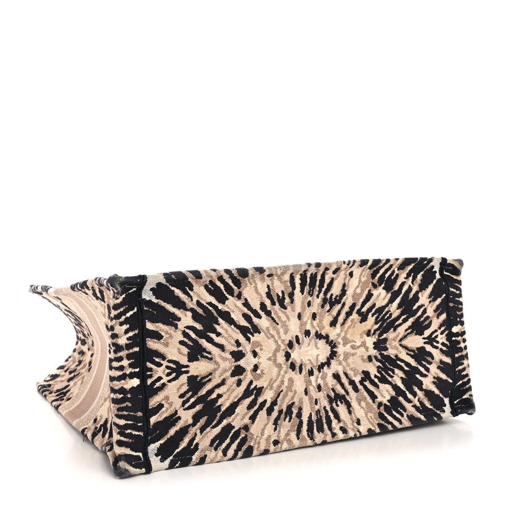 Christian Dior Canvas Embroidered Tie Dye Large Book Tote Multicolor