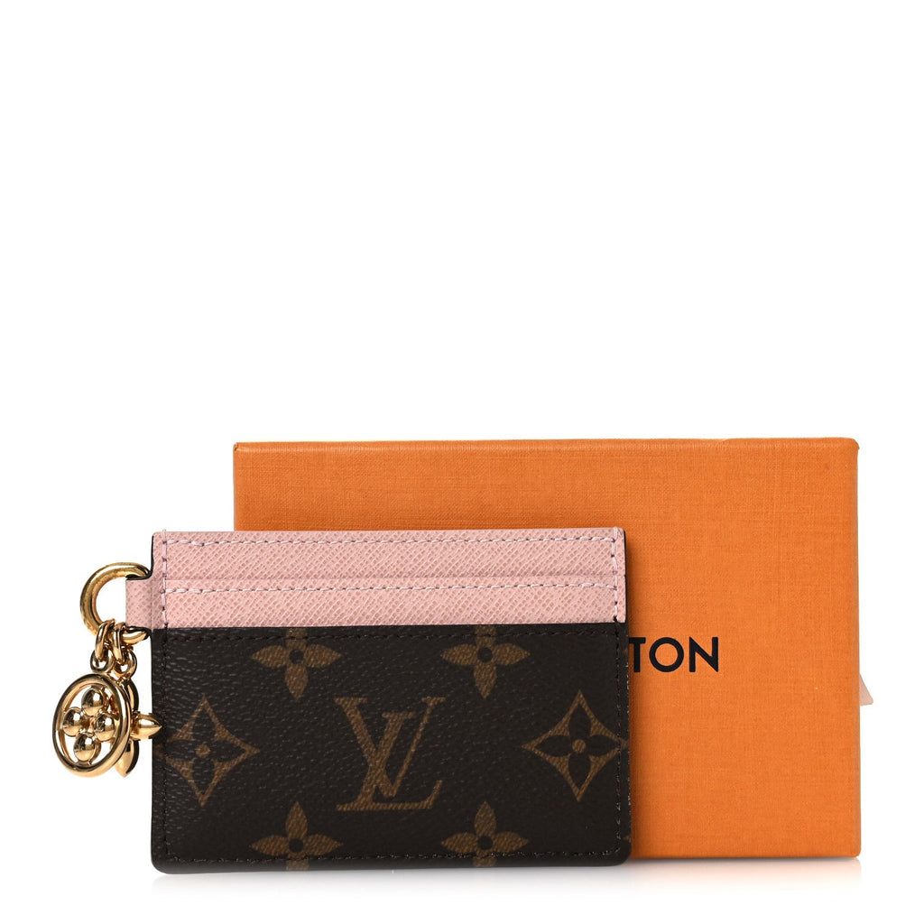 Louis Vuitton Monogram LV Charms Card Holder Rose Ballerine