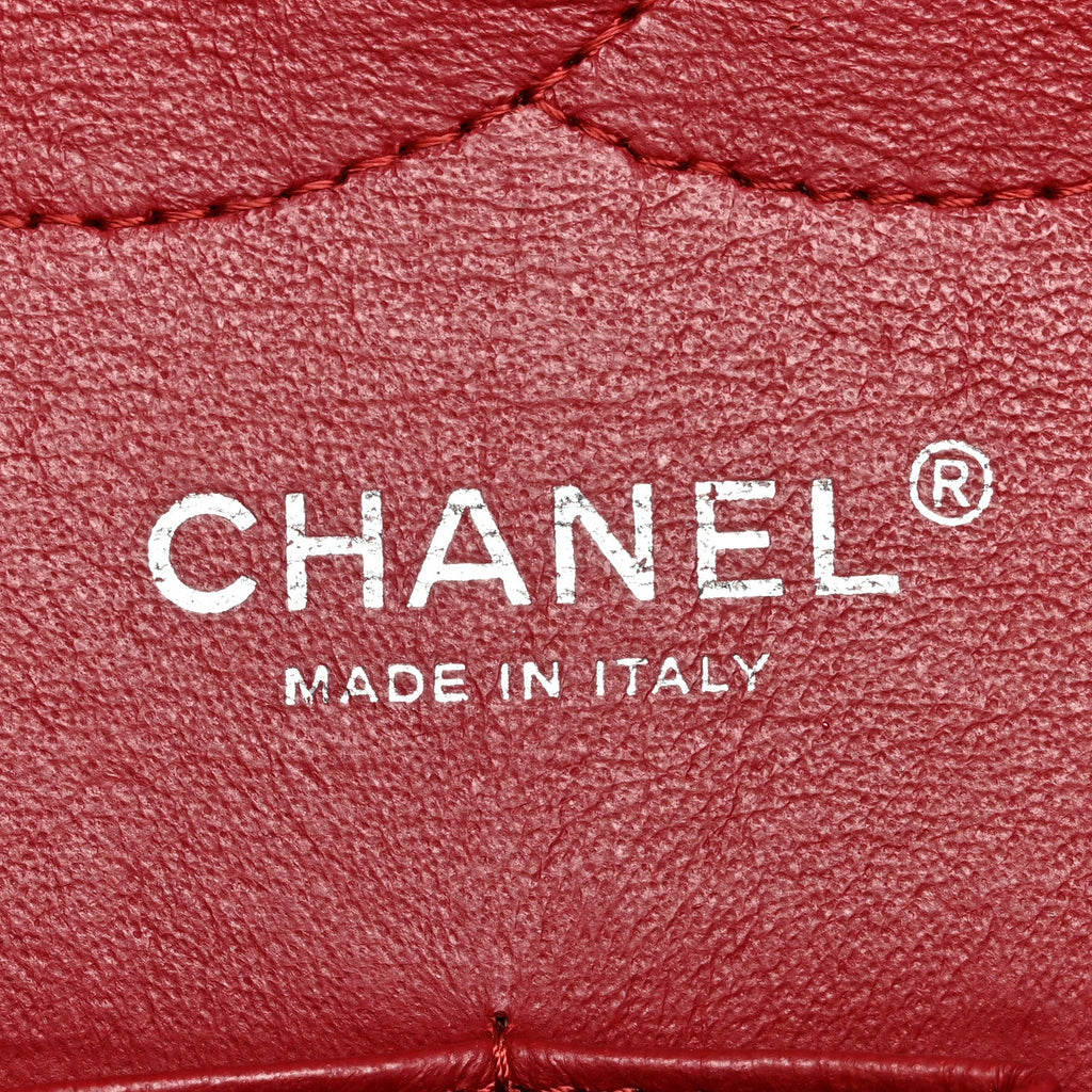 Chanel Caviar Quilted Jumbo Double Flap Dark Red